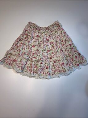 Matilda Jane White Skirt with Pink Floral Print